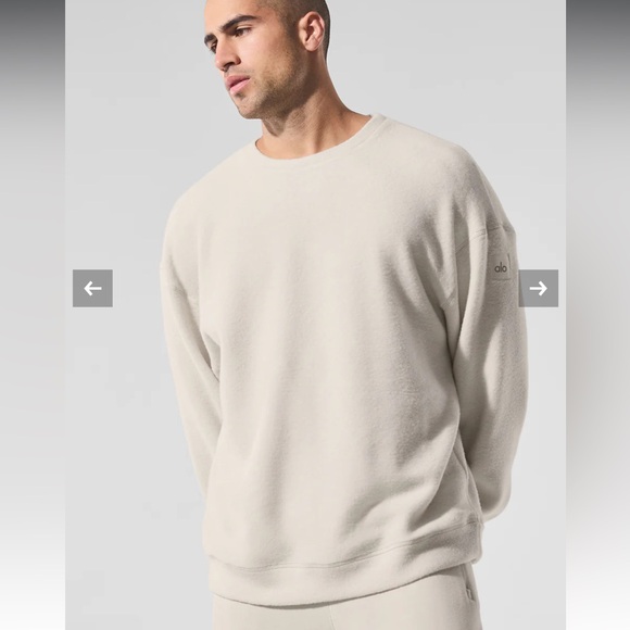 NWT Alo Triumph Restore Crew Neck Sweatshirt in Bone - Picture 1 of 3